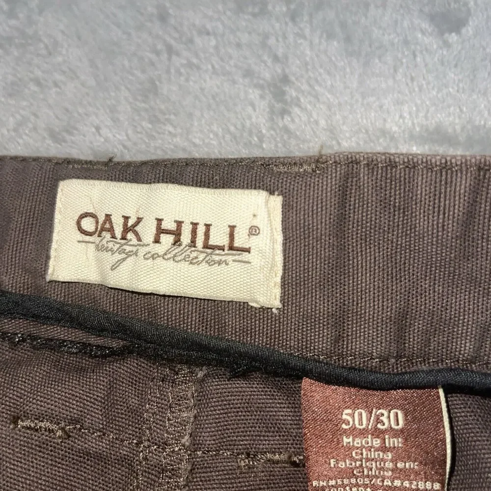 Oak Hill Heritage Collection Men's Work‎ Pants Size 50x30 Brown Cargo Utility